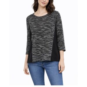 Lucky Brand Black and Gray Knit Top